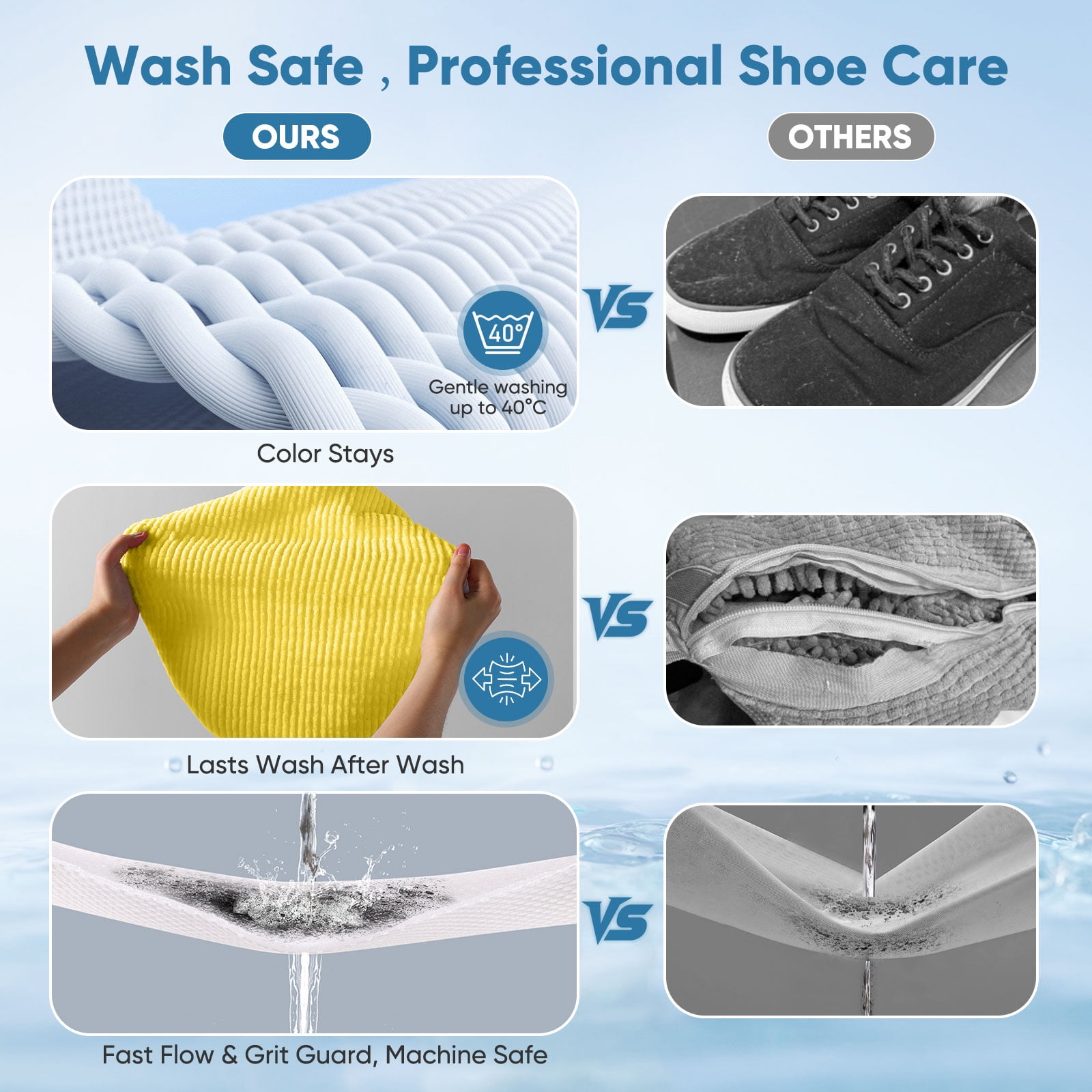 Avoalre Shoe Washing Bag for Washing Machine, Deep Cleaning Laundry Shoe Bag with Shoe Tree, Durable & Reusable for Various Shoes