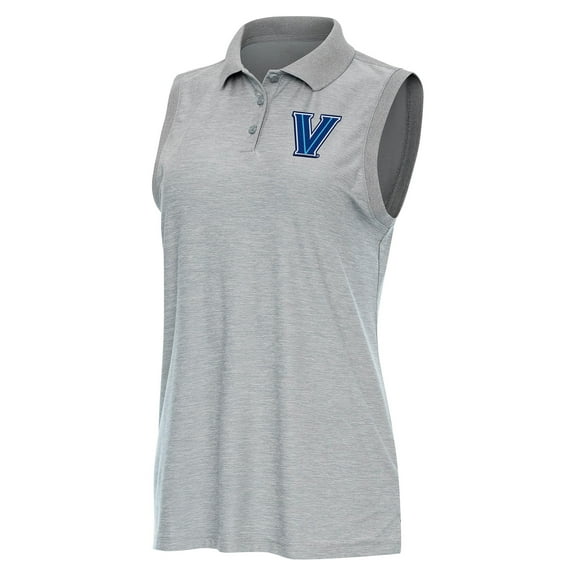 Women's Antigua  Heather Gray Villanova Wildcats Recap Sleeveless Polo