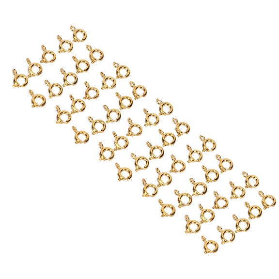 TOPINCN 50 Pcs Anneaux à Ressort en Cuivre 6mm avec Grand Trou, Faciles à Ouvrir et Fermer, pour Fabrication de Bijoux