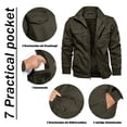 thumbnail image 2 of YUCOLEN Men's Winter Thick Fleece Lined Warm Jacket Casual Trucker Work Coat with Multi Pockets Zip Army Green 2XL, 2 of 6