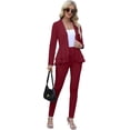 thumbnail image 3 of Women's Two Piece Peplum Blazer and Pants Set – Elegant White Business Casual Outfit for Work, Office, and Formal Events, 3 of 7
