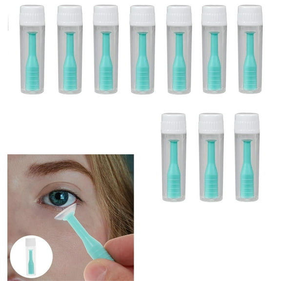 GIXUSIL Scleral Plunger Contact Removal Plunger and Inserter Suction Stick RGP Plunger, Silicone Contact Lens Inserter Remover, Eye Contact Plunger for Hard Lenses - 10 Pack