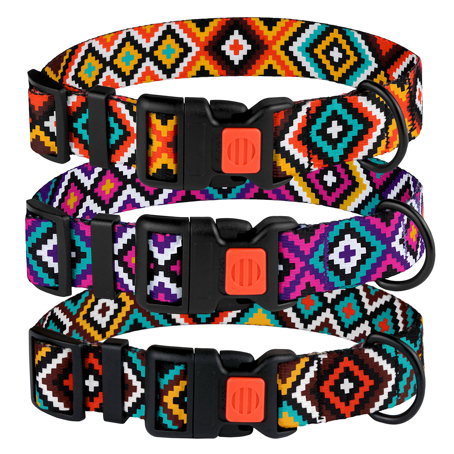 CollarDirect Dog Collar Nylon Collars for Medium Dogs Aztec 