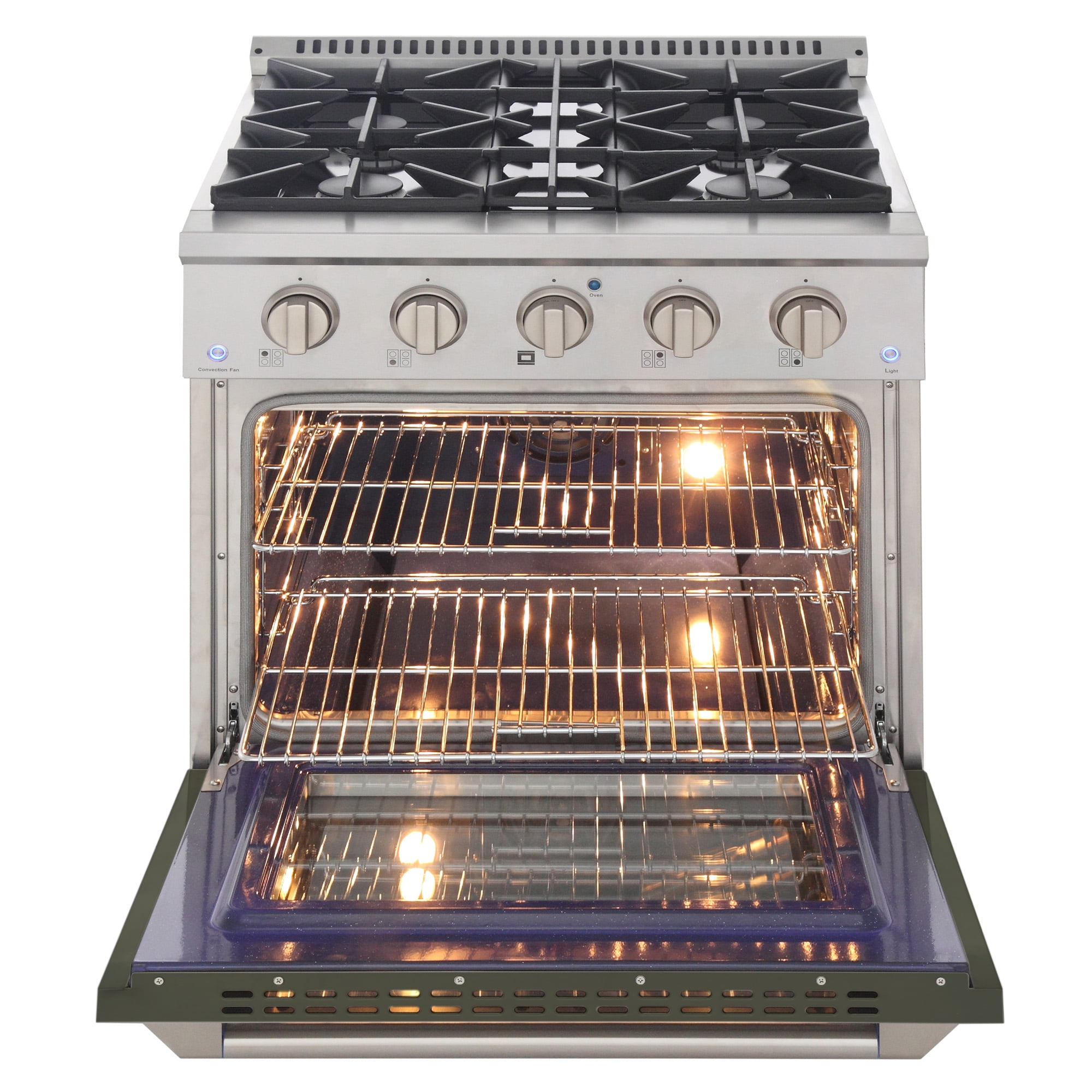 30 in. 4.2 cu. ft. Natural Gas Range with Convection Oven in Olive Green