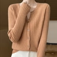 thumbnail image 6 of aidice Cardigans for Women Lightweight Notched V Neck Casual Long Sleeve Comfy Fitting Tops Fall Jackets, 6 of 7