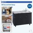 thumbnail image 5 of Ozark River Manufacturing, Advantage S1D, Portable Hand Wash Station, 110V, Black Laminate Cabinet-Stainless Countertop, Hot Water Hand Washing Station with Countertop & Storage Space, 5 of 9