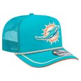 thumbnail image 3 of Men's New Era Aqua Miami Dolphins Vintage Team Rope A-Frame Trucker 9FIFTY Snapback Hat, 3 of 6