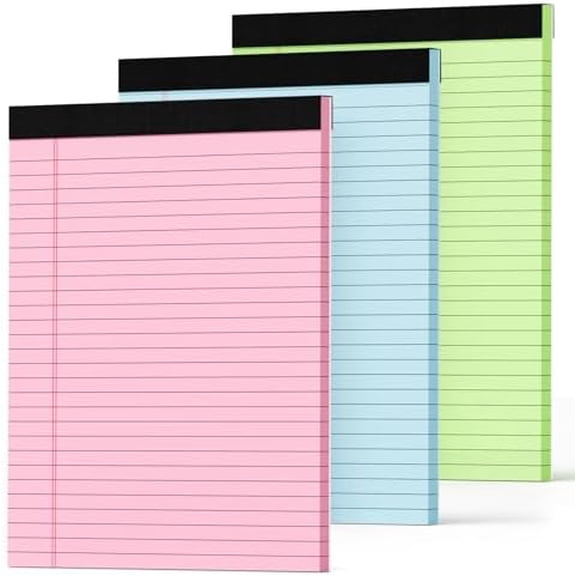 Legal Pads 8.5 x 11 Colored Note Pads 8.5 x 11, 3 Pack Notepads 8.5x11, Pink Notepad 8.5x11 Legal Pad, Notebook Paper for Home Office Supplies, Lined Paper Pads 8 1/2 x 11, 30 Sheets/Pad