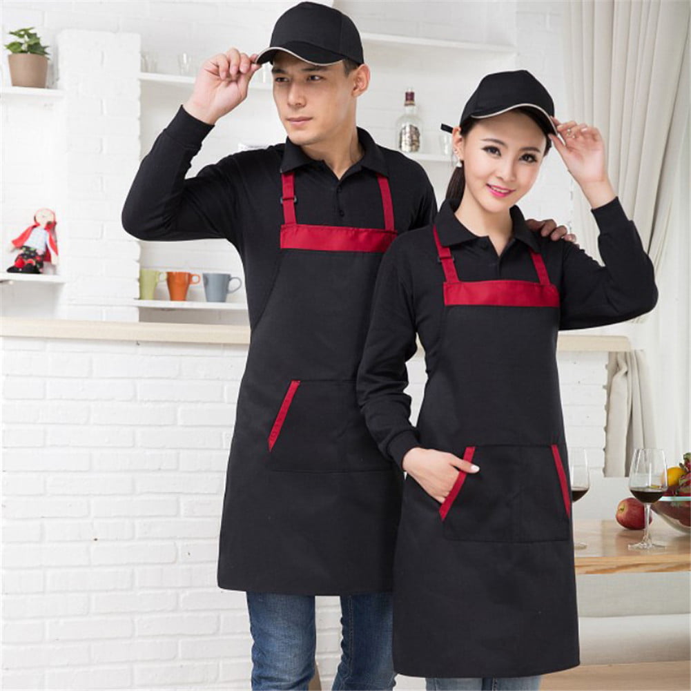 Men Women Cooking Kitchen Restaurant Catering Adjustable Chef Apron with Pockets 