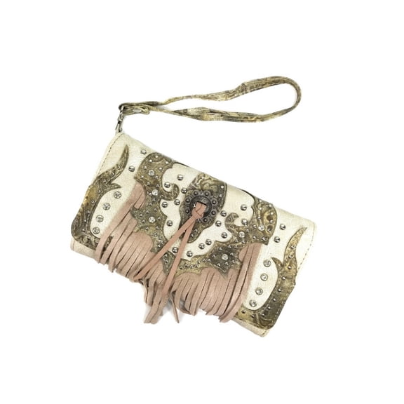 Vintage cross western crossbody wallet