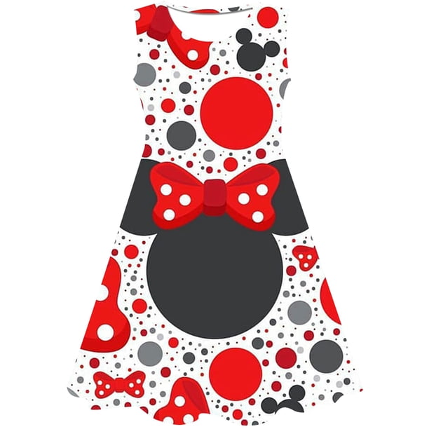 Disney Girls moda Minnie vestidos princesa niños ropa dibujos animados Minnie Mouse 3D estampado verano moda Minnie Mouse Dress12M Gao Jinjia LED