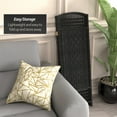 thumbnail image 3 of Red Lantern 4 ft. Short Fiber Weave Folding Screen - Black - 4 Panels, 3 of 7