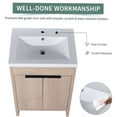 thumbnail image 6 of JERFIT 24 Inch Freestanding Bathroom Vanity with White Resin Sink, Modern Light Oak Finish Single Sink Vanity Cabinet with Soft Close Doors, 6 of 9