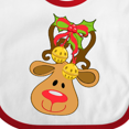 thumbnail image 4 of Inktastic Cute Christmas Reindeer with Bells Boys or Girls Baby Bib, 4 of 4