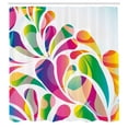 thumbnail image 3 of Ambesonne Colorful Shower Curtain, Leaf Shape Vivid Forms, 69"Wx84"L, Multicolor, 3 of 5