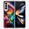 thumbnail image 1 of MUNDAZE Samsung Galaxy Z Fold 4 Neon Rainbow Galaxy Cat Shockproof Clear Hybrid Protective Phone Case Cover, 1 of 5