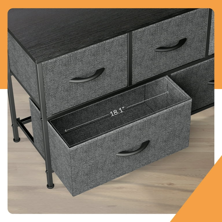 Fabric Dresser for Bedroom, Drawer Dresser Organizer Storage Drawers Fabric  Dresser with 5 Drawers, Chest of Drawers for Closet, Living Room, Entryway,  Gray 