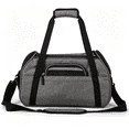 thumbnail image 5 of Pet Carrier Backpack, Holds up to 11 lbs, Travel Bag & Soft-Sided Crate for Small Dogs & Cats, Expandable with 5-Side Ventilation, Removable Pad & Luggage Strap, Gray，17"×9"×11", 5 of 10