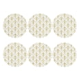 thumbnail image 2 of Pofeuu White And Gold Geometry Print Leather Coasters Set of 6, Round Cups Mugs Mat Pad for Home Kitchen Heat Resistant Drink Coasters,Round Shape, 2 of 7