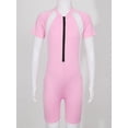 thumbnail image 3 of Vxuxlje Kids Boys Girls One Piece Rash Guard Swimsuit Front Zip Short Sleeve Sport Swimwear Bathing Pink 12, 3 of 7