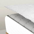 thumbnail image 6 of DNG Creations 5 Piece Zipper Sheet Set - Include (1 Elastic Fitted Sheet, 1 Base Sheet has Zipper, 1 Flat Sheet And 2 Pillowcase) 15 Inch Deep Pocket ( Stripe White - California King ), 6 of 7