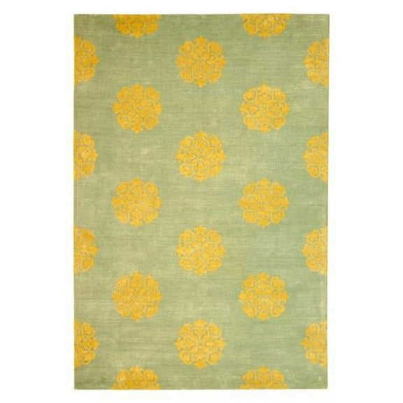 SAFAVIEH Soho Geoff Geometric Wool Area Rug, Turquoise, 3'6" x 5'6"