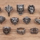 thumbnail image 4 of Anillo Vintage Punk Con Calavera Animal Para Hombres Acero Inoxidable Steampunk Retro Cruz Anillos De Gótico, 4 of 4