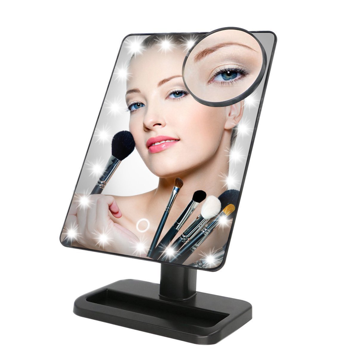 20LED Touch Light Illuminated Cosmetic Desktop Vanity Mirror Beauty 