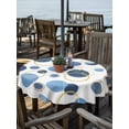 thumbnail image 2 of Outdoor Tablecloths with Umbrella Hole & Zipper, Blue Polka Dots Round Tablecloth 54 Inch, Modern Abstract Art Waterproof Table Cloth, Patio/Pool/Picnic Table Covers, 2 of 8