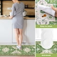 thumbnail image 4 of Boho Washable Kitchen Rugs Sets of 3, Non Slip Kitchen Mats for Floor with Rubber Backing, Waterproof & Stain Resistant Thick Carpet Runner Throw Rug for Kitchen, Laundry Room, Hallway, Green, 4 of 6