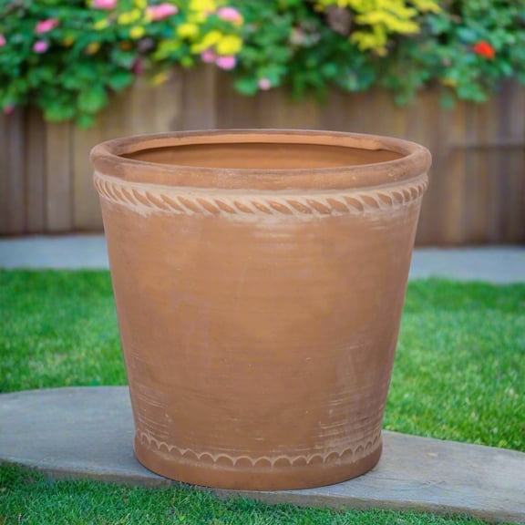 Paisley Terracotta Round Pot