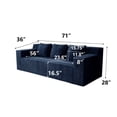 thumbnail image 3 of Aukfa 71" 3-Seater Modular Sofa, Corduroy Deep Seat Couch, No Assembly Comfy Sofa for Living Room, Bedroom, Apartment, Blue, 3 of 6
