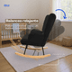 thumbnail image 5 of Sillón Mecedora Moderna Tapizado Tela Suave Negra, 5 of 9