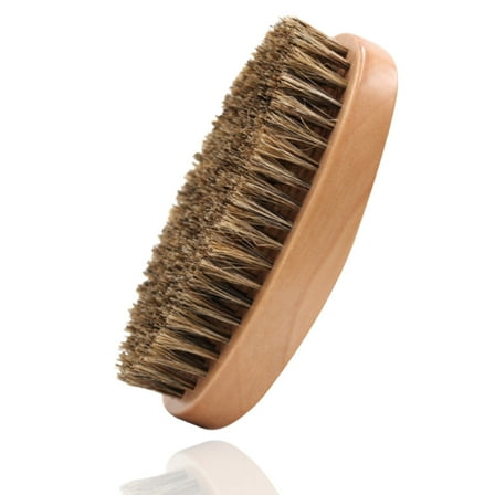 Premium Boar Bristle Beard Brush for Men - Natural Wood Handle for Softening, Styling, Detangling & Grooming - Essential Beard Care Tool for All Hair Types