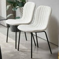 thumbnail image 5 of NORDICANA 4-Piece Tufted Boucl Dining Chair Solid Upholstered Back Side Chair with Steel Legs, Beige, 5 of 8
