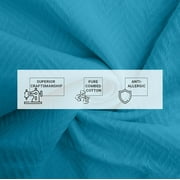 Eurotex Herringbone All-Season 100% Cotton Blanket, Twin, Teal