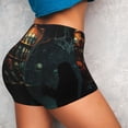 thumbnail image 5 of Athletic Shorts for Women, Halloween Mask Wall Seam Womens Shorts High Waisted Sport Running Workout Gym, 5 of 8