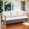 thumbnail image 2 of Bellefurn Outdoor 3 Seater Sofa Patio Couch Rattan Sofa with Waterproof Sofa Cover Set,Outdoor Patio Conversation Sets for Outdoor,Balcony,Front Porch, 2 of 10