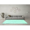 thumbnail image 3 of Ahgly Company Indoor Rectangle Solid Turquoise Blue Modern Area Rugs, 6' x 9', 3 of 4