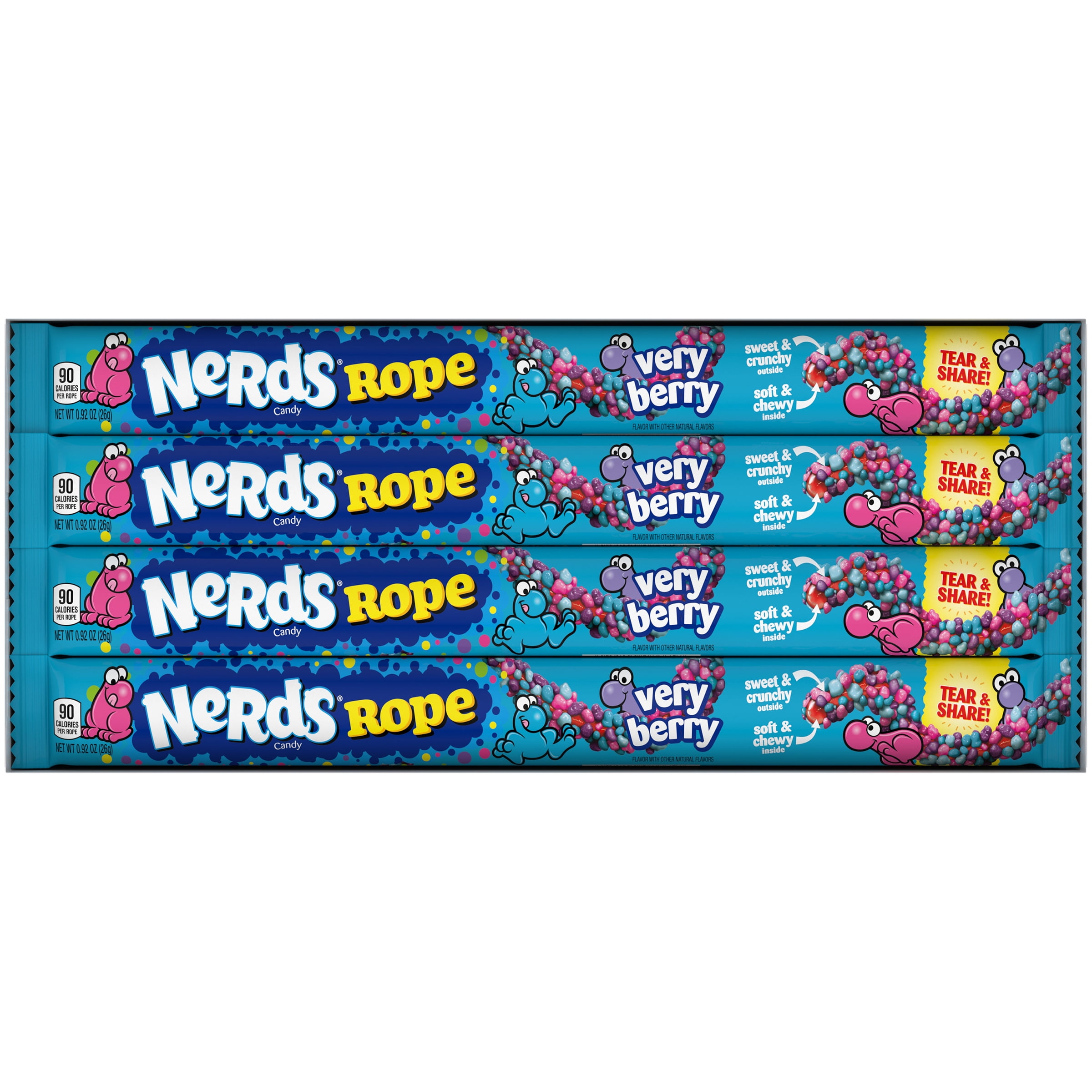 Nerds Rope Very Berry Candy, 0.92 oz, 24 Count