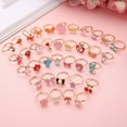 thumbnail image 4 of 36Pcs Adjustable Cartoon Rings Princess Jewelry Finger Rings with Heart Shape Box for Little Girls Kids Child Toddler Random Shape and Color, 4 of 8
