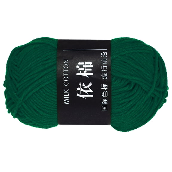 Uxcell 1Pcs Skein Cotton Yarn 60% Cotton 40% Acrylic Knitting Yarn Crochet Yarn Each of 47g/1.66oz 87.5 Yard Christmas Green