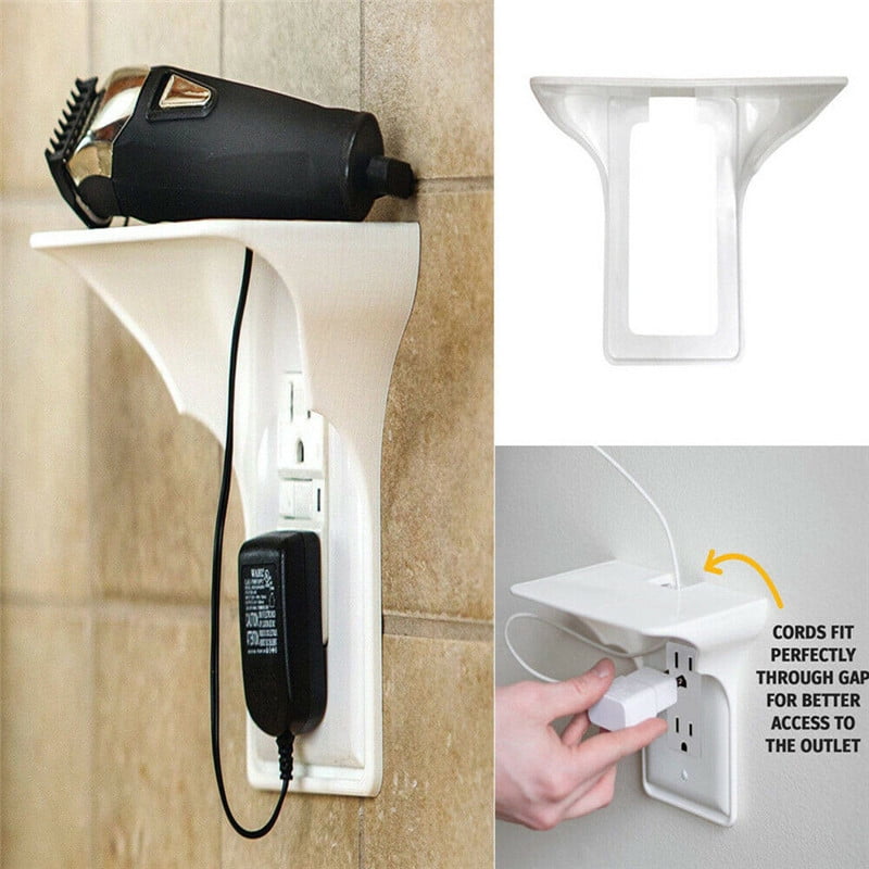 Wall Outlet Shelf Socket Phones Holder Organizer Kitchen Bathroom Storage Rack Easy Installation