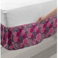 thumbnail image 2 of Pink and Grey Bed Skirt, Doodle Style Lace Swirled Circle Flower Pattern Ornamental Flourish, Elastic Bedskirt Dust Ruffle Wrap Around for Bedding Decor, 4 Sizes, Fuchsia Magenta Grey, by Ambesonne, 2 of 2