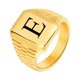 thumbnail image 1 of Anillos con iniciales de Color dorado para hombre, joyería de acero inoxidable con letras personalizadas, A-Z, sello para el dedo meñique, regalo personalizado, 1 of 4