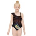 thumbnail image 3 of Tool Band Rock Eye One-Piece Swimsuit for Girls Adjustable One Shoulder Ruffled Swimwear Summer Beach Kids Bathing Suits Sizes 6-12Y, 3 of 7