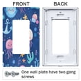 thumbnail image 3 of Yayeee Rocker Switch Wall Plate 2-Gang 4.7"x4.6" Home Decorative Outlet Cover, Light Pink Jellyfish, 3 of 6