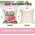 thumbnail image 2 of Pink Geranium Flower Decorative Throw Pillow Covers 16x16 Set of 4, Sweet Home Floral Mason Jar Spring Summer Cushion Case Decor, Bloom with Grace Live Laugh Love Home Decoration for Sofa Couch, 2 of 6