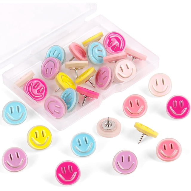 Push Pins,30pcs Push Pins for Cork Board Decorative Thumb Tacks Cute Fun Thumb Tacks Decorative for Photo Wall, Feature Wall,Map, Bulletin Board, Office or Home (Mix)