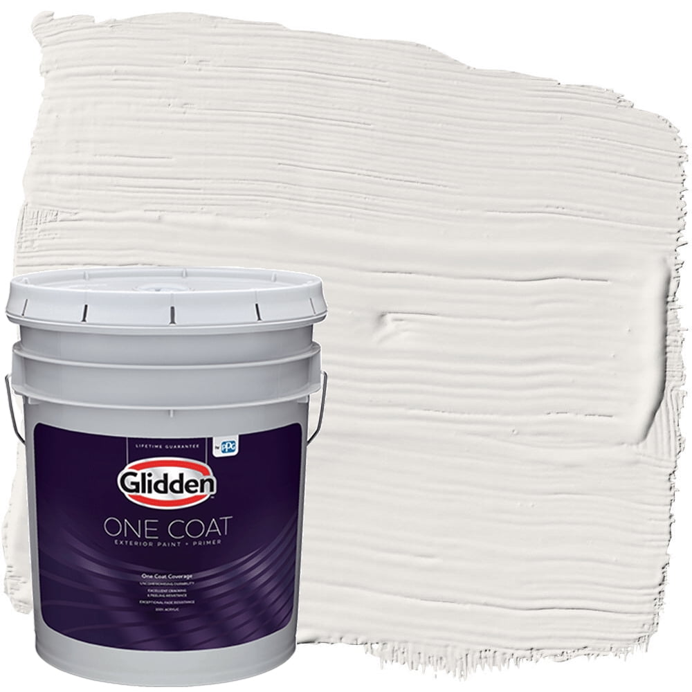 Glidden One Coat Exterior Paint and Primer, Arctic Cotton / White, 5
